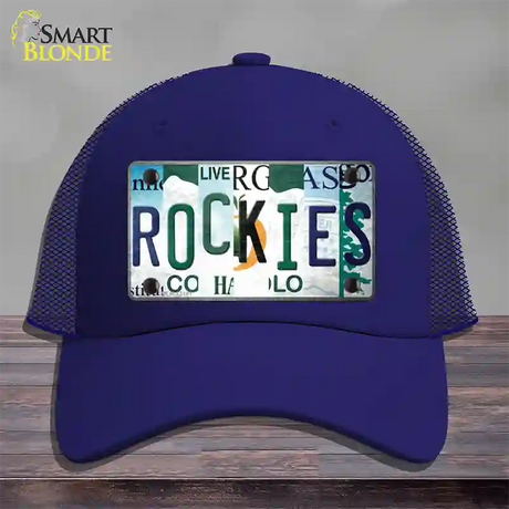 Rockies Strip Art Novelty License Plate Hat Tag Mesh / Royal Blue