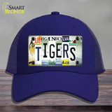 Tigers Strip Art Novelty License Plate Hat Tag Mesh / Royal Blue