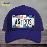 Astros Strip Art Novelty License Plate Hat Tag Mesh / Royal Blue