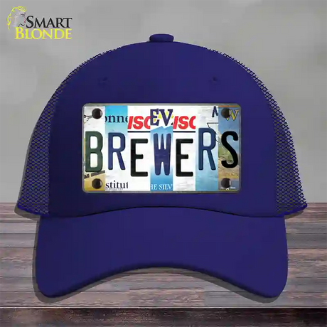 Brewers Strip Art Novelty License Plate Hat Tag Mesh / Royal Blue