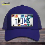 Twins Strip Art Novelty License Plate Hat Tag Mesh / Royal Blue