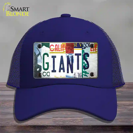 Giants Baseball Strip Art Novelty License Plate Hat Tag Mesh / Royal Blue