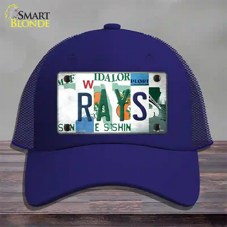 Rays Strip Art Novelty License Plate Hat Tag Mesh / Royal Blue