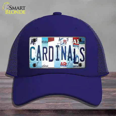 Cardinals Baseball Strip Art Novelty License Plate Hat Tag Mesh / Royal Blue