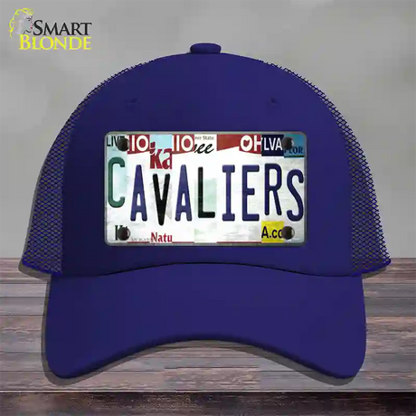 Cavaliers Strip Art Novelty License Plate Hat Tag Mesh / Royal Blue