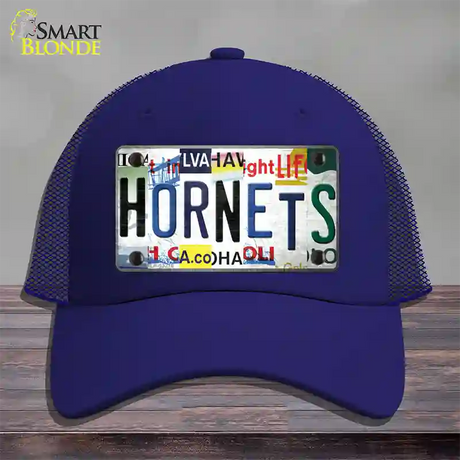 Hornets Strip Art Novelty License Plate Hat Tag Mesh / Royal Blue