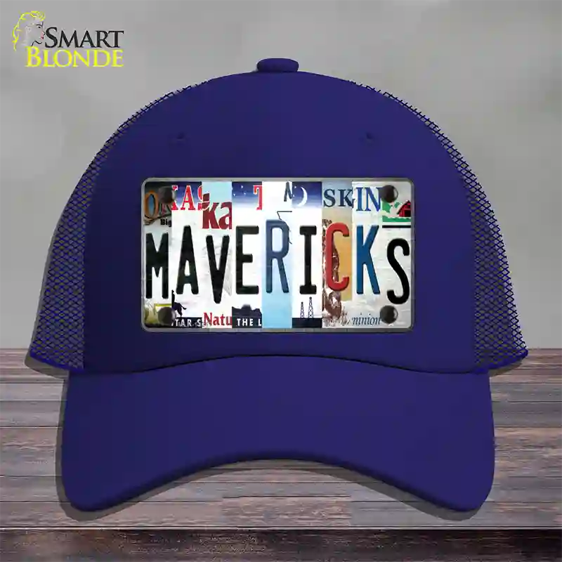 Mavericks Strip Art Novelty License Plate Hat Tag Mesh / Royal Blue