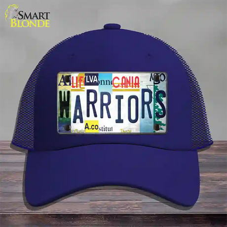 Warriors Strip Art Novelty License Plate Hat Tag Mesh / Royal Blue