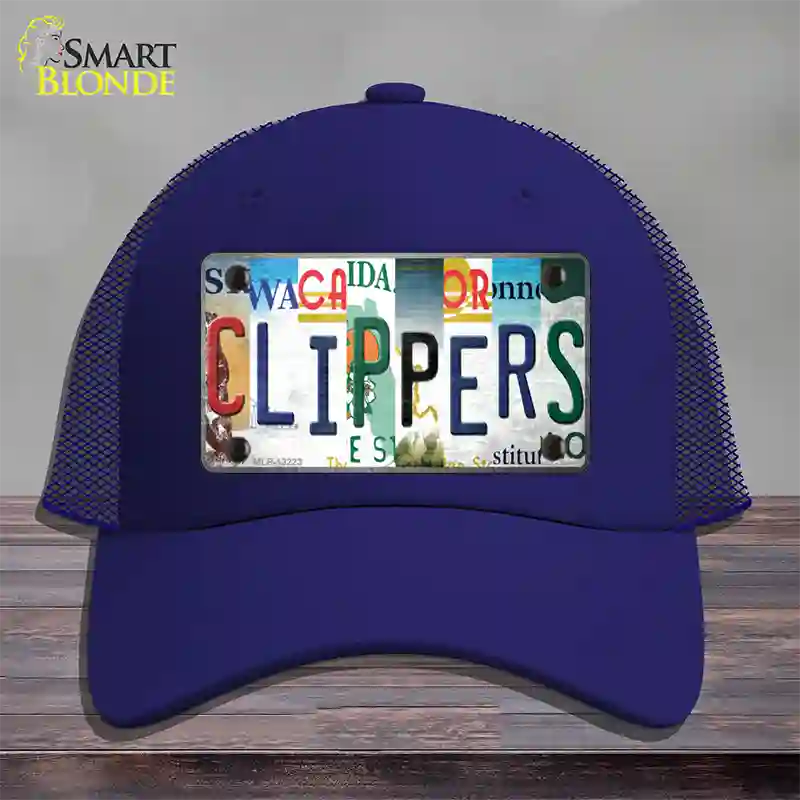 Clippers Strip Art Novelty License Plate Hat Tag Mesh / Royal Blue