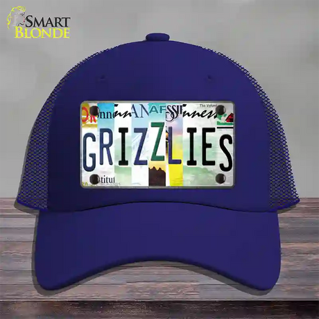 Grizzlies Strip Art Novelty License Plate Hat Tag Mesh / Royal Blue