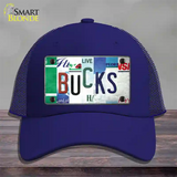 Bucks Strip Art Novelty License Plate Hat Tag Mesh / Royal Blue