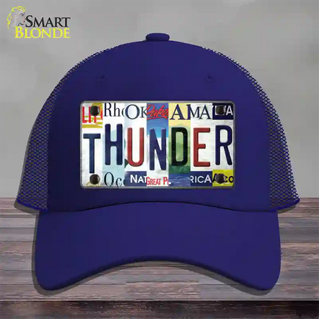 Thunder Strip Art Novelty License Plate Hat Tag Mesh / Royal Blue