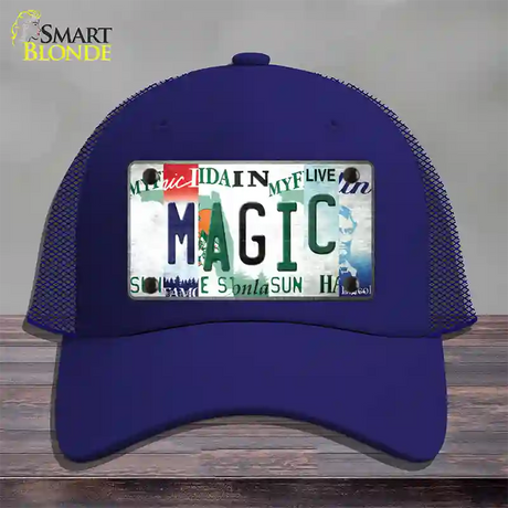 Magic Strip Art Novelty License Plate Hat Tag Mesh / Royal Blue