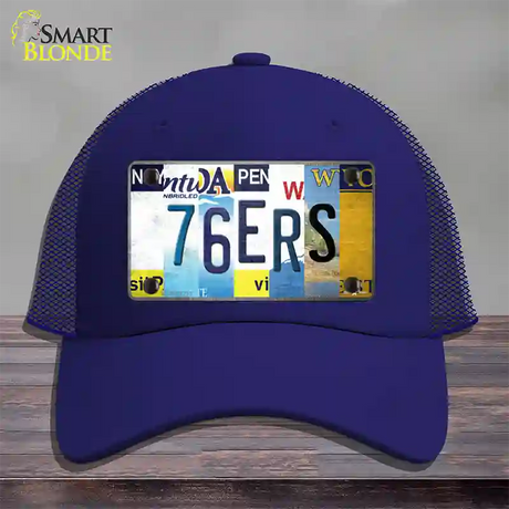 76ers Strip Art Novelty License Plate Hat Tag Mesh / Royal Blue