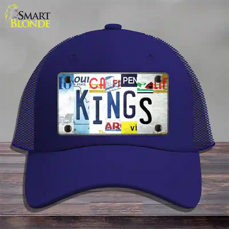 Kings Strip Art Novelty License Plate Hat Tag Mesh / Royal Blue