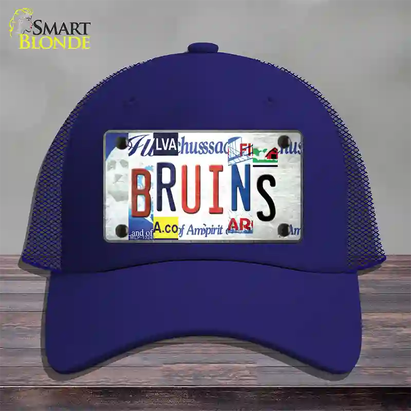 Bruins Strip Art Novelty License Plate Hat Tag Mesh / Royal Blue