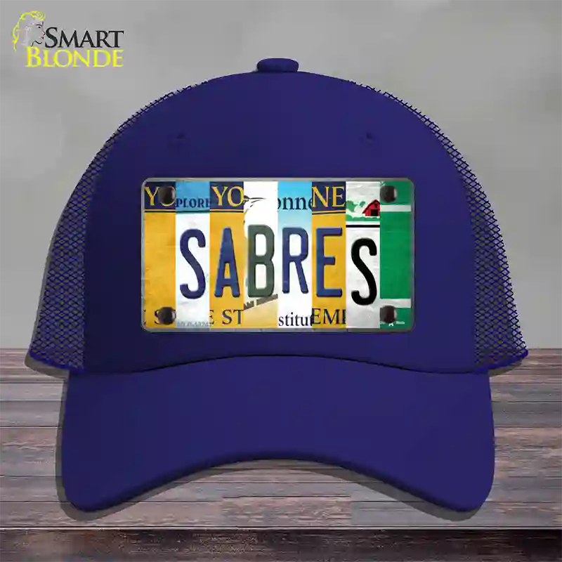 Sabres Strip Art Novelty License Plate Hat Tag Mesh / Royal Blue