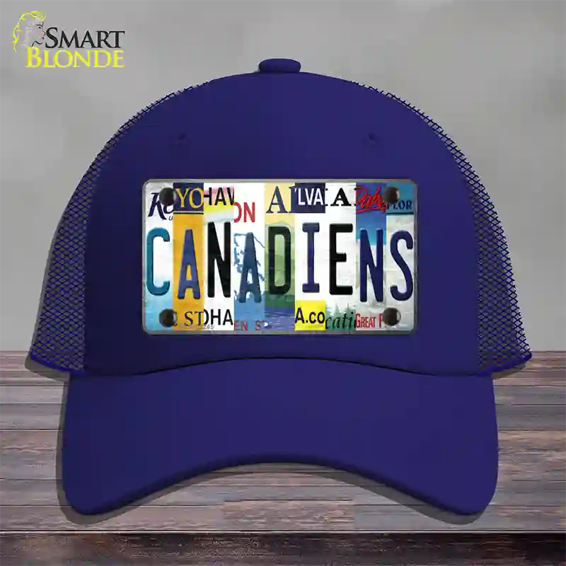 Canadiens Strip Art Novelty License Plate Hat Tag Mesh / Royal Blue