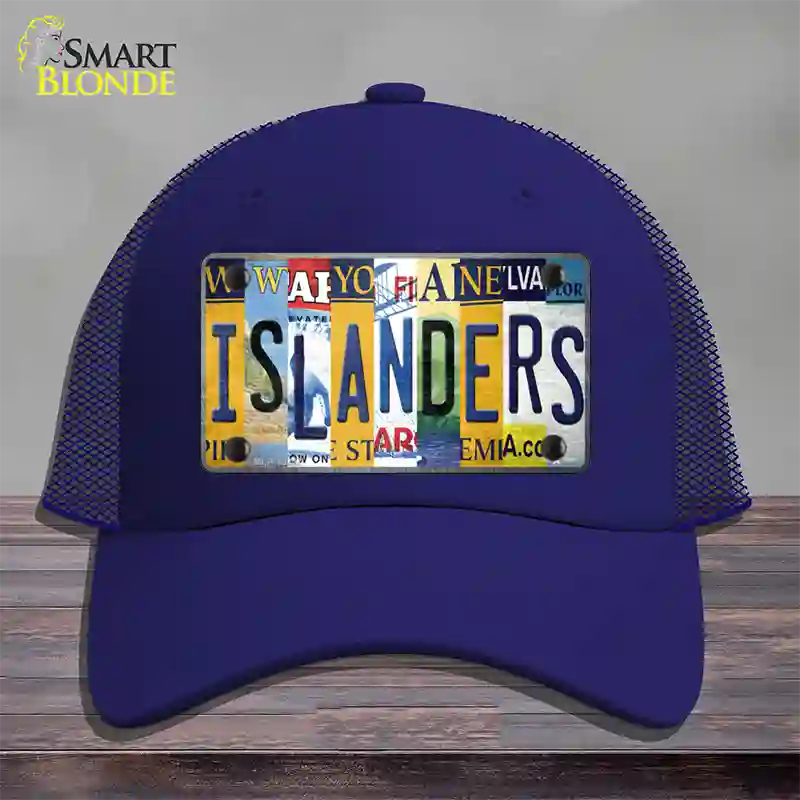 Islanders Strip Art Novelty License Plate Hat Tag Mesh / Royal Blue