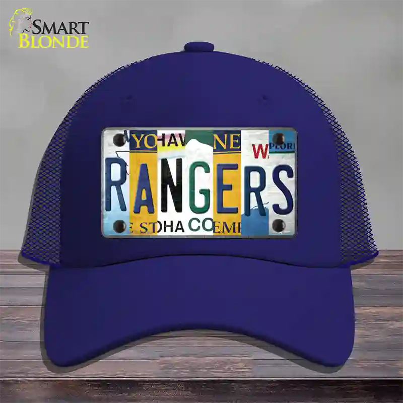 Rangers Hockey Strip Art Novelty License Plate Hat Tag Mesh / Royal Blue