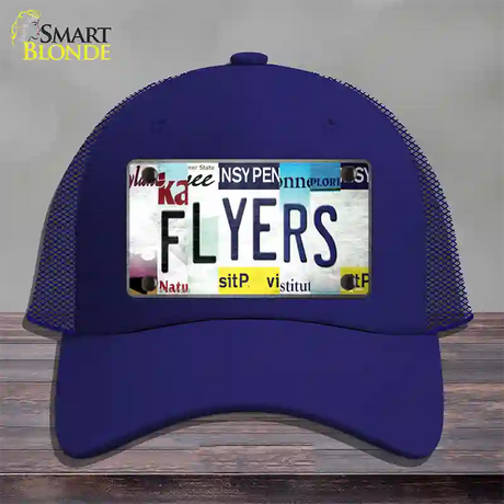 Flyers Strip Art Novelty License Plate Hat Tag Mesh / Royal Blue