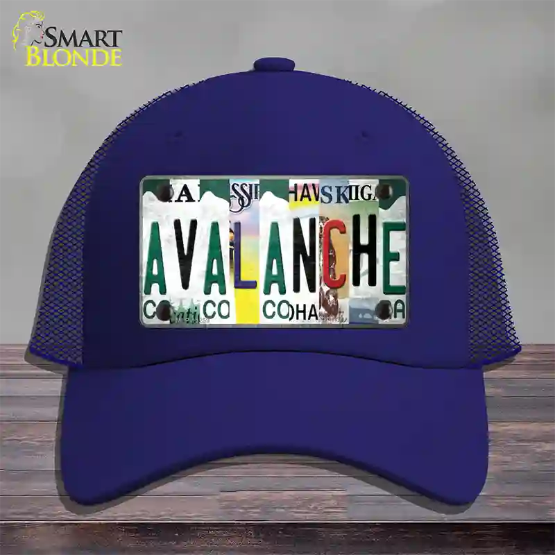 Avalanche Strip Art Novelty License Plate Hat Tag Mesh / Royal Blue