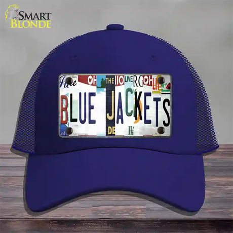 Blue Jackets Strip Art Novelty License Plate Hat Tag Mesh / Royal Blue