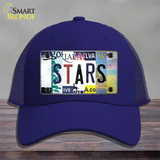 Stars Strip Art Novelty License Plate Hat Tag Mesh / Royal Blue