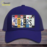 Oilers Strip Art Novelty License Plate Hat Tag Mesh / Royal Blue