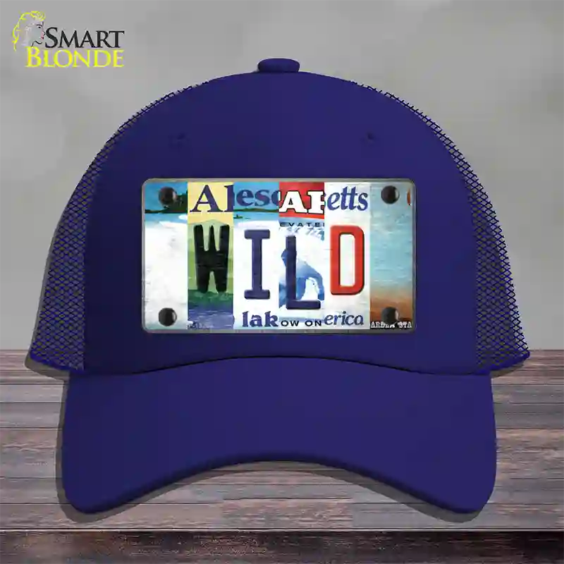 Wild Strip Art Novelty License Plate Hat Tag Mesh / Royal Blue