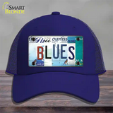 Blues Strip Art Novelty License Plate Hat Tag Mesh / Royal Blue