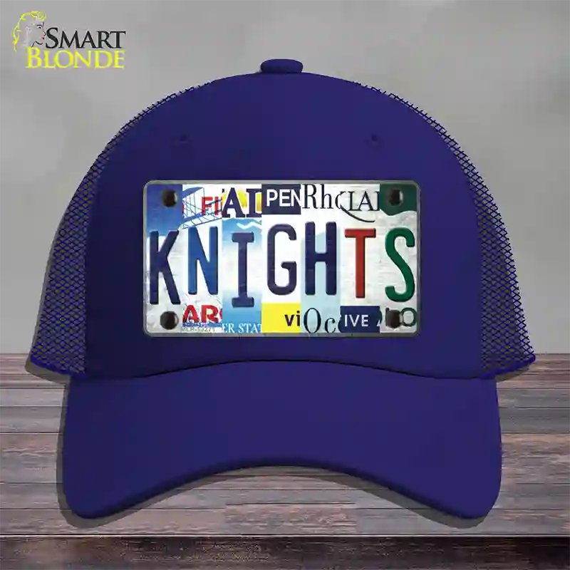 Golden Knights Strip Art Novelty License Plate Hat Tag Mesh / Royal Blue