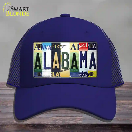 Alabama Strip Art Novelty License Plate Hat Tag Mesh / Royal Blue