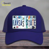 Kansas State Strip Art Novelty License Plate Hat Tag Mesh / Royal Blue