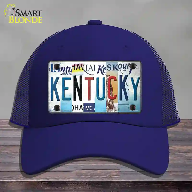 Kentucky Strip Art Novelty License Plate Hat Tag Mesh / Royal Blue