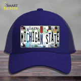 Michigan State Strip Art Novelty License Plate Hat Tag Mesh / Royal Blue