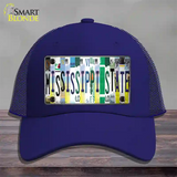 Mississippi State Strip Art Novelty License Plate Hat Tag Mesh / Royal Blue