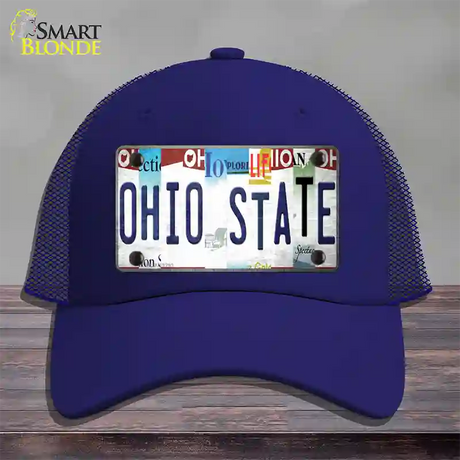 Ohio State Strip Art Novelty License Plate Hat Tag Mesh / Royal Blue