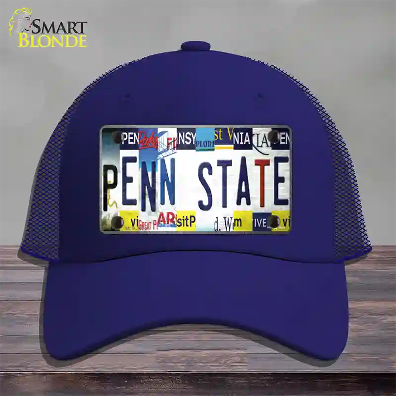 Penn State Strip Art Novelty License Plate Hat Tag Mesh / Royal Blue