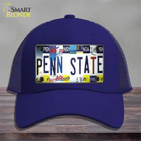 Penn State Strip Art Novelty License Plate Hat Tag Mesh / Royal Blue