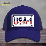 USA 1 Novelty License Plate Hat Mesh / Royal Blue