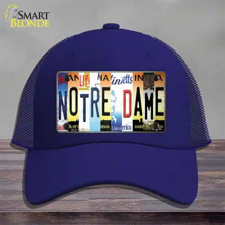 Notre Dame Strip Art Novelty License Plate Hat Tag Mesh / Royal Blue