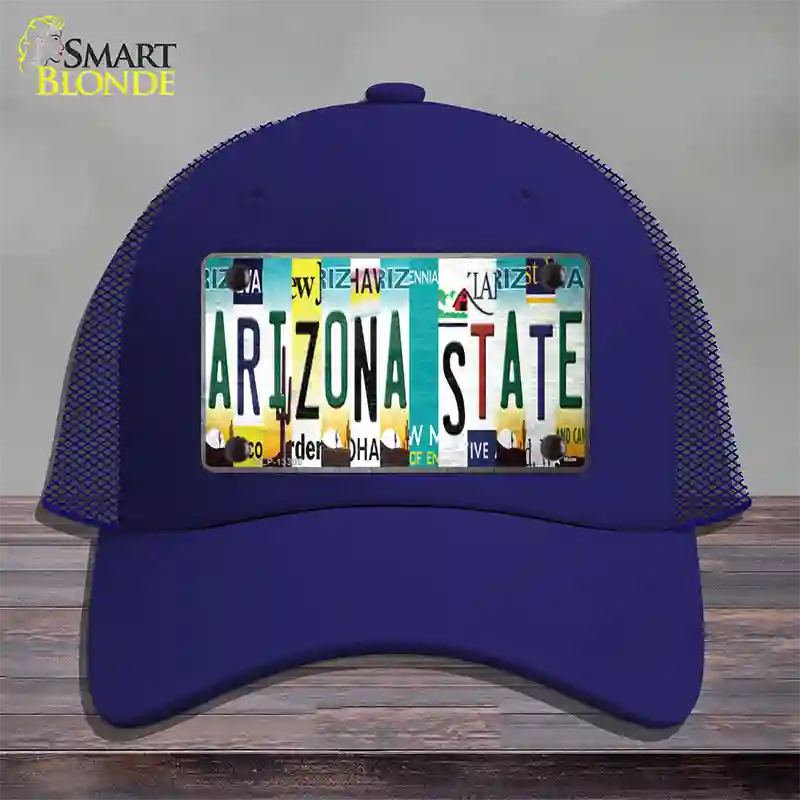 Arizona State Strip Art Novelty License Plate Hat Tag Mesh / Royal Blue