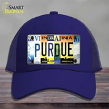 Purdue Strip Art Novelty License Plate Hat Tag Mesh / Royal Blue