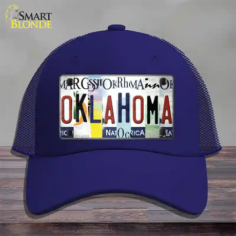 Oklahoma Strip Art Novelty License Plate Hat Tag Mesh / Royal Blue