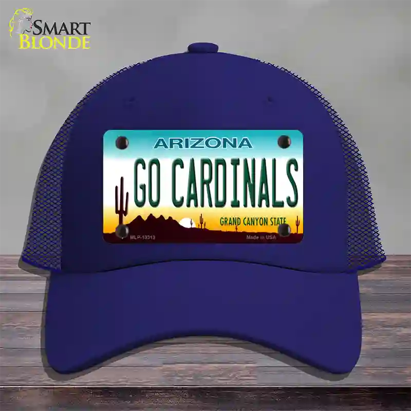 Go Cardinals Novelty License Plate Hat Tag Mesh / Royal Blue