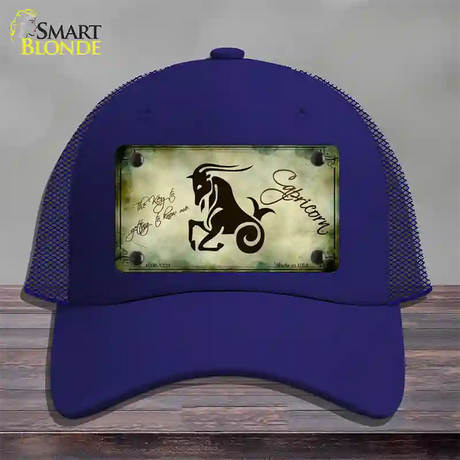 Capricorn Zodiac Novelty License Plate Hat Mesh / Royal Blue