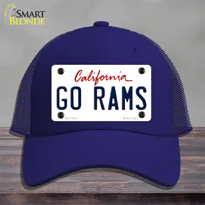 Go Rams Novelty License Plate Hat Tag Mesh / Royal Blue