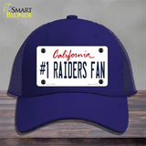 Number 1 Raiders Fan Novelty License Plate Hat Tag Mesh / Royal Blue