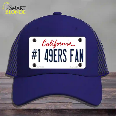 Number 1 49ers Fan Novelty License Plate Hat Tag Mesh / Royal Blue